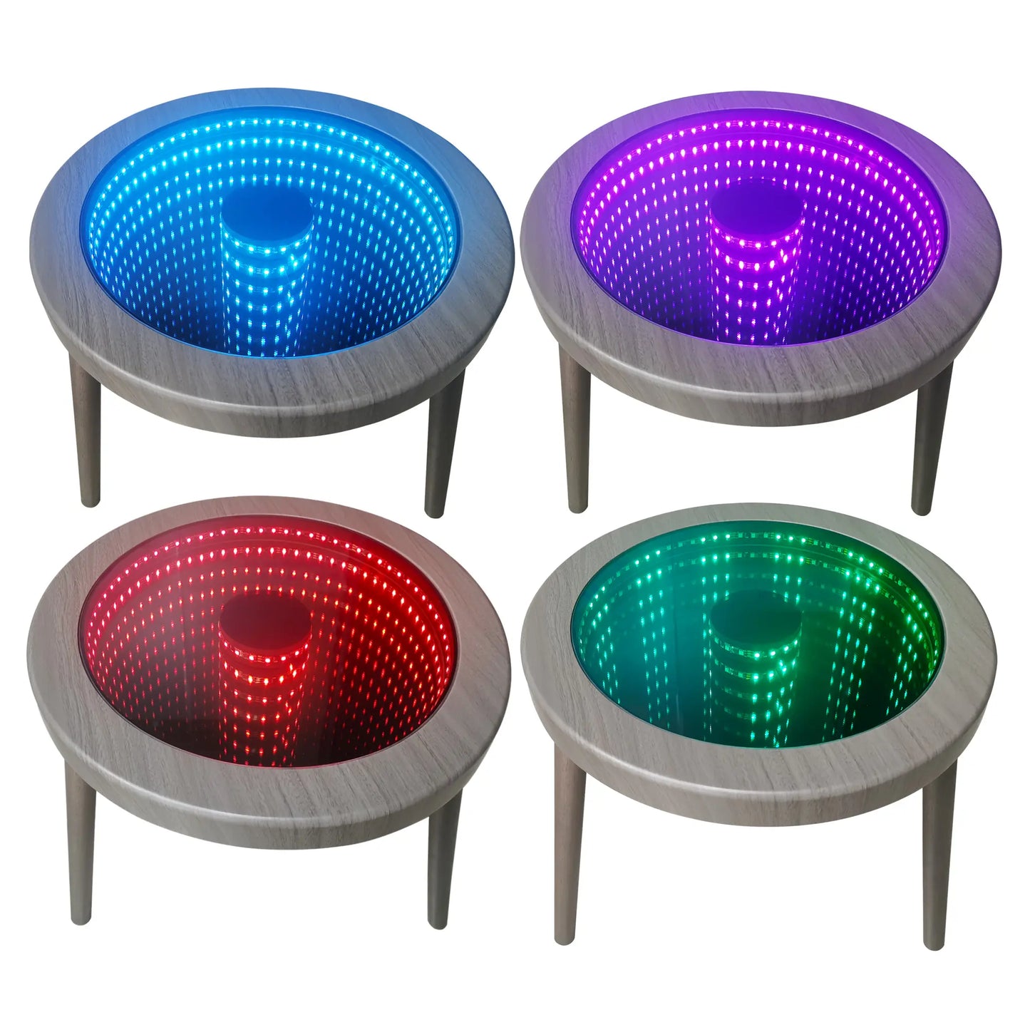LED Infinity Mirror Coffee Table - 3D Abyss Effect with Remote, Voice & App Control for Living Room & Game Room