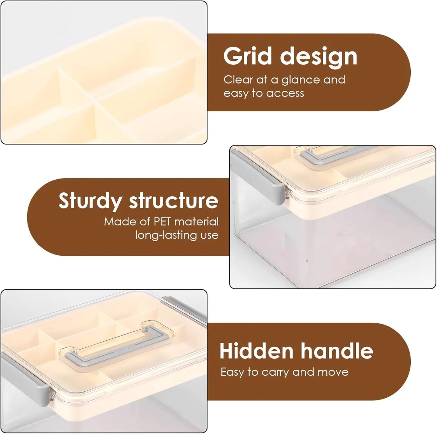 Spacious Clear Medicine Storage Box with Handle - Durable Plastic Organizer for Home Essentials (Available in 1 or 2 Count)