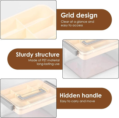 Spacious Clear Medicine Storage Box with Handle - Durable Plastic Organizer for Home Essentials (Available in 1 or 2 Count)