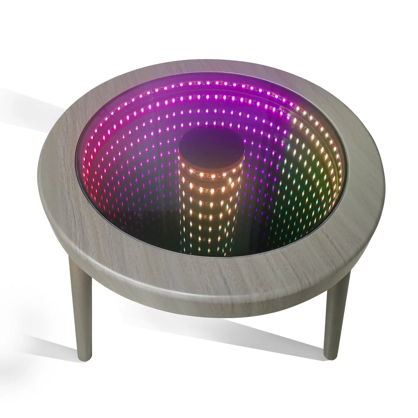 LED Infinity Mirror Coffee Table - 3D Abyss Effect with Remote, Voice & App Control for Living Room & Game Room