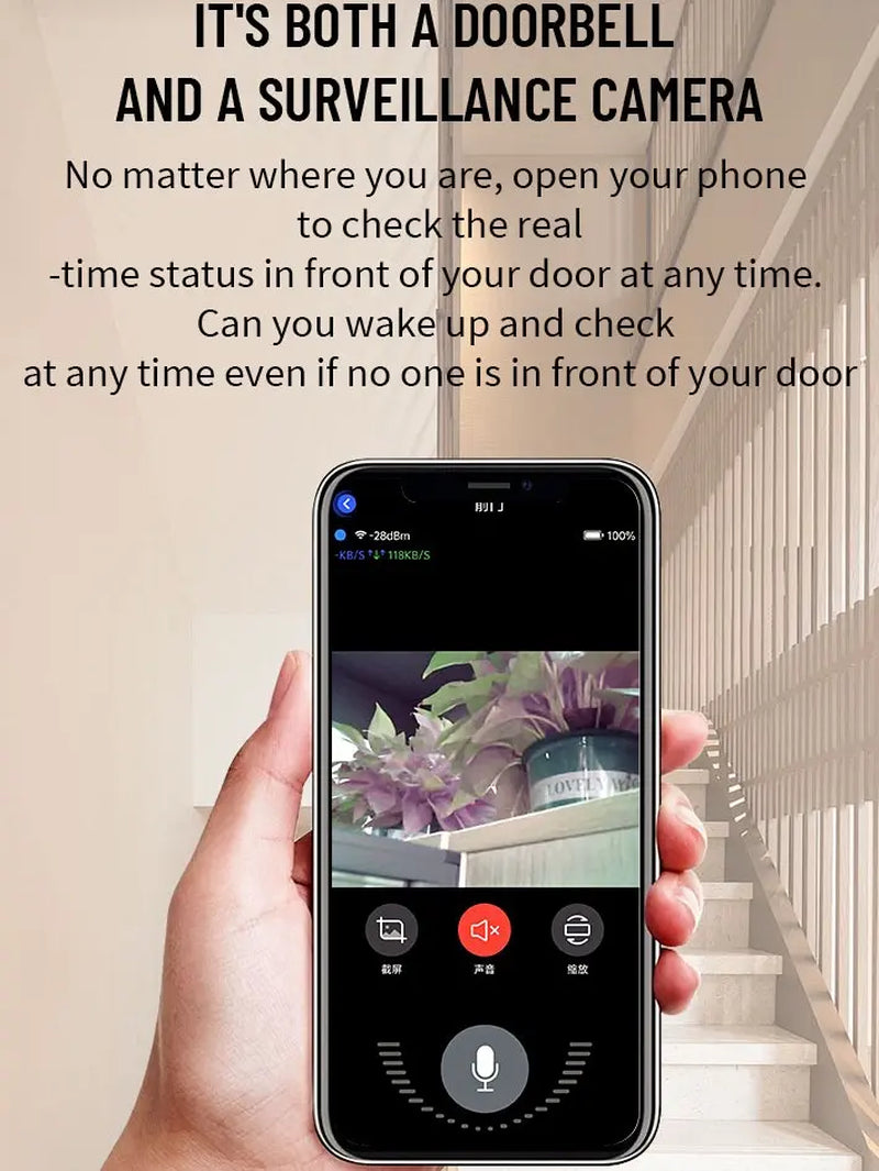 Smart Wireless Video Doorbell Camera - 1080P HD, AI Detection, Night Vision, Instant Alerts & 2-Way Audio - Easy Install & Rechargeable Battery