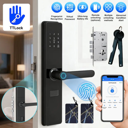 Upgraded Summervibes Keyless Biometric Fingerprint & Bluetooth Door Lock - Fits 60mm Thickness