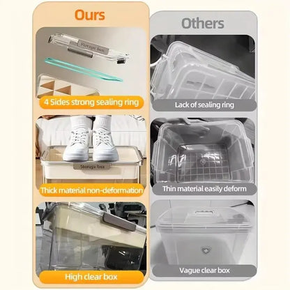 Spacious Clear Medicine Storage Box with Handle - Durable Plastic Organizer for Home Essentials (Available in 1 or 2 Count)