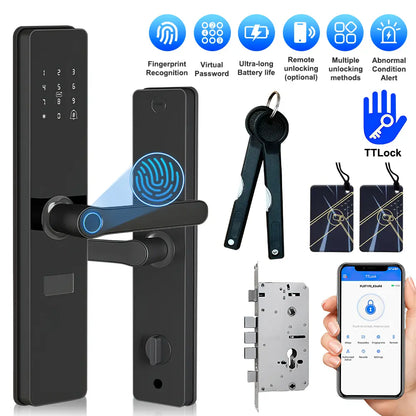 Upgraded Summervibes Keyless Biometric Fingerprint & Bluetooth Door Lock - Fits 60mm Thickness