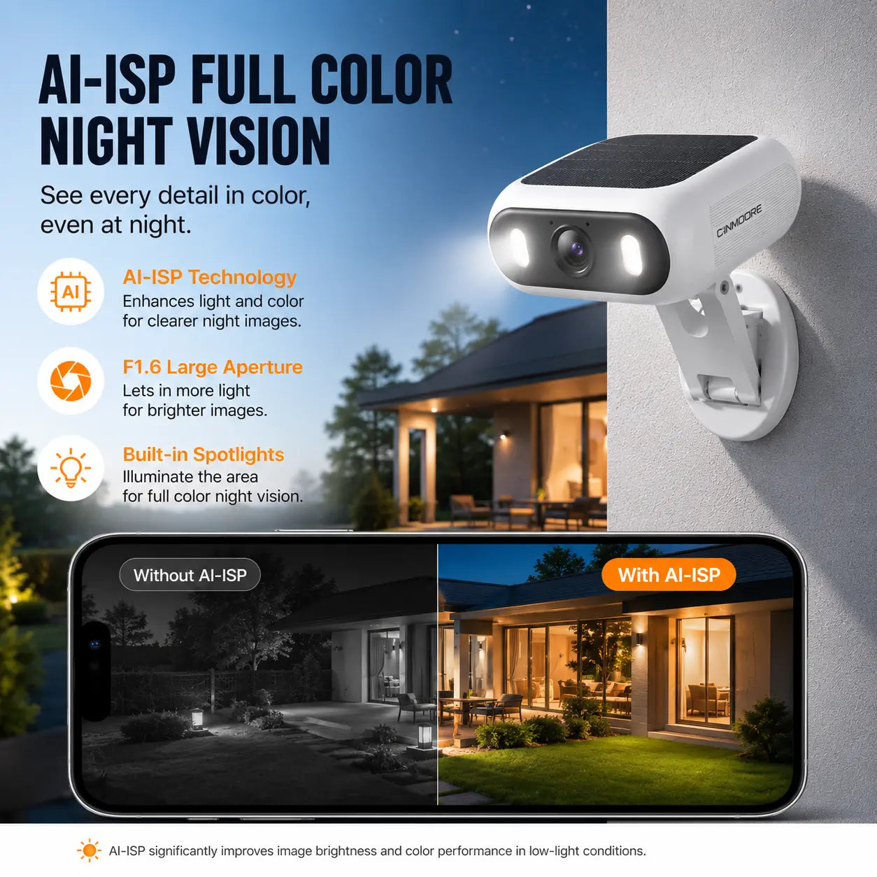 Revolutionary Wireless Solar Security Camera - No Drill, Magnetic Mount, 9000mAh Battery, AI Detection, Color Night Vision, Dual-Band WiFi
