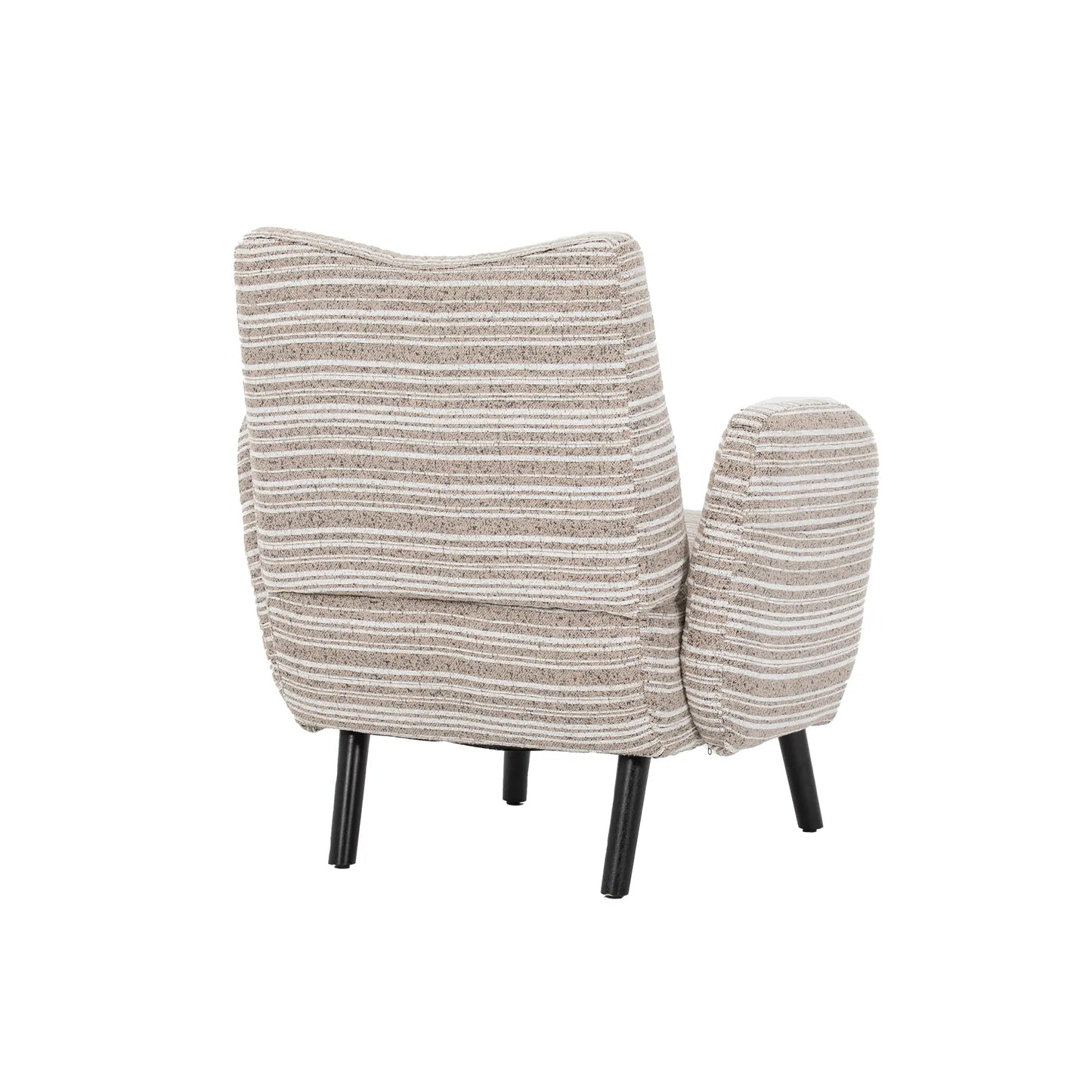 Chic Boucle Fabric Armchair with Convenient Side Pockets and Sturdy Wood Legs - Ideal for Living Room and Bedroom Comfort