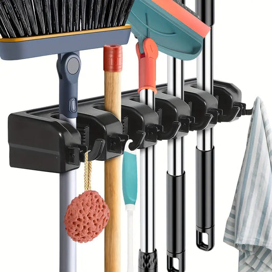 Maximize Your Space with the Meiglobal Wall-Mounted Garden Tool Organizer - 5 Slots & 6 Hooks for Ultimate Efficiency in Garage, Shed, or Laundry Room!