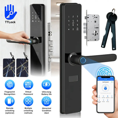 Upgraded Summervibes Keyless Biometric Fingerprint & Bluetooth Door Lock - Fits 60mm Thickness