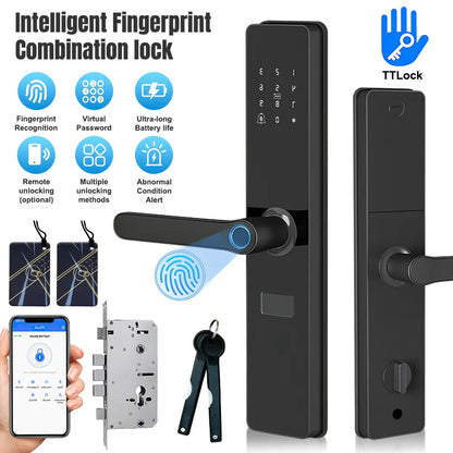 Upgraded Summervibes Keyless Biometric Fingerprint & Bluetooth Door Lock - Fits 60mm Thickness