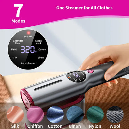 Dr.Flash Garment Steamer for Clothes, Portable Travel Clothing Steamer Iron, 7 Mode with LED Display, 15S Fast Heating, 90° Swivel Handle, New Year Gift Tiktokshopbacktoschool