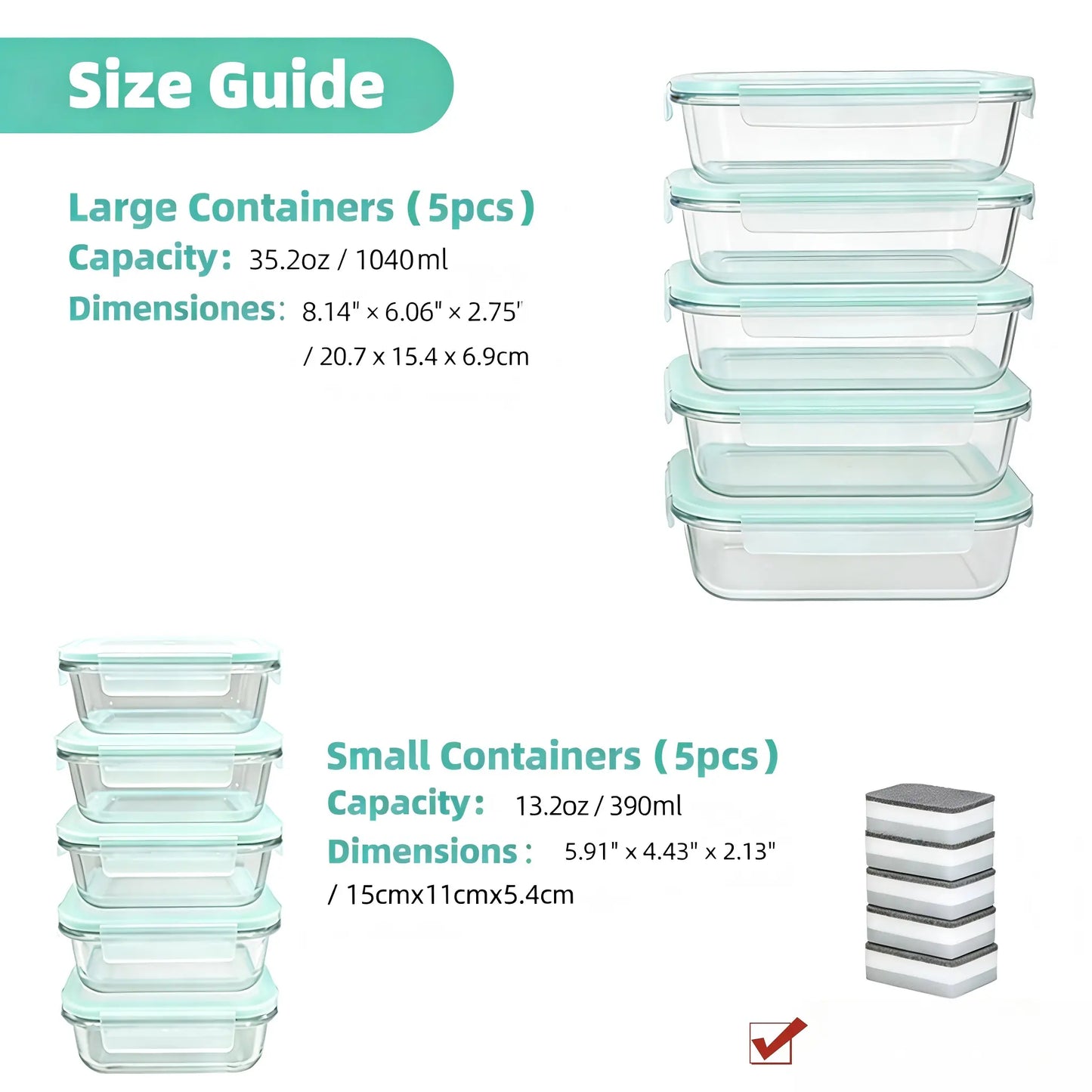 8-Piece BPA-Free Borosilicate Glass Food Storage Set - Airtight, Leak-Proof Silicone Lids for Easy Organization and Microwave Safety