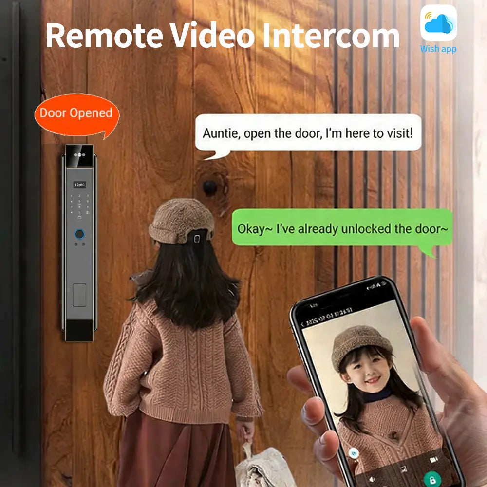 Premium Smart Lock with Palmprint & 3D Face Recognition - Next-Gen Video Intercom & Heavy Duty Mortise Digital Door Lock by Tuya
