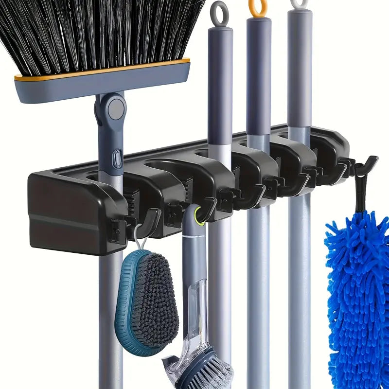 Maximize Your Space with the Meiglobal Wall-Mounted Garden Tool Organizer - 5 Slots & 6 Hooks for Ultimate Efficiency in Garage, Shed, or Laundry Room!