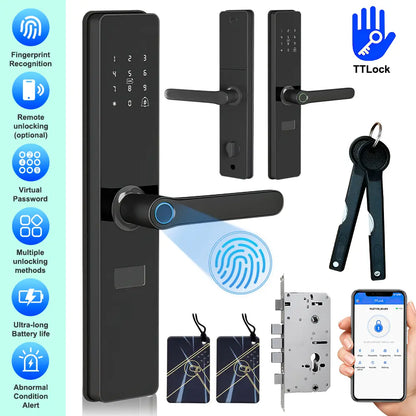 Upgraded Summervibes Keyless Biometric Fingerprint & Bluetooth Door Lock - Fits 60mm Thickness