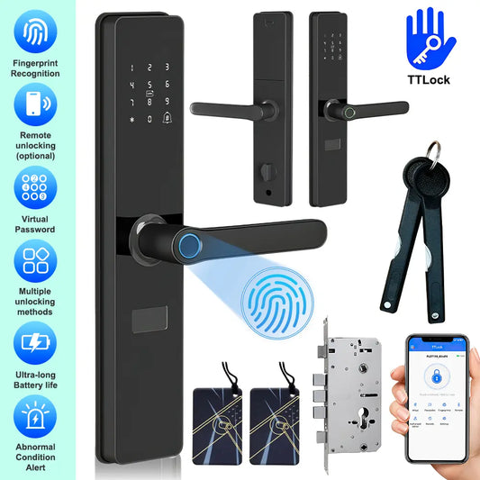 Upgraded Summervibes Keyless Biometric Fingerprint & Bluetooth Door Lock - Fits 60mm Thickness