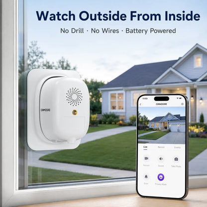 CINMOORE 2.5K Wireless Weatherproof Security Camera - AI Motion Detection, Color Night Vision & Rechargeable Battery for Ultimate Home Surveillance