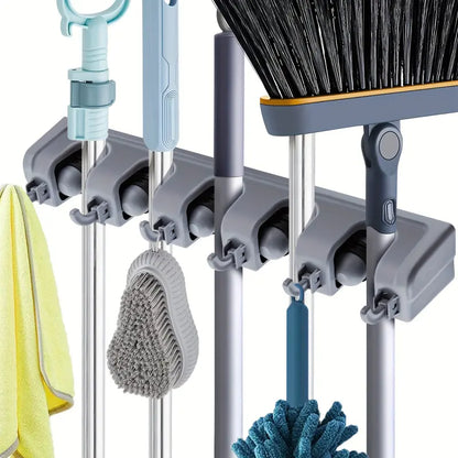 Maximize Your Space with the Meiglobal Wall-Mounted Garden Tool Organizer - 5 Slots & 6 Hooks for Ultimate Efficiency in Garage, Shed, or Laundry Room!