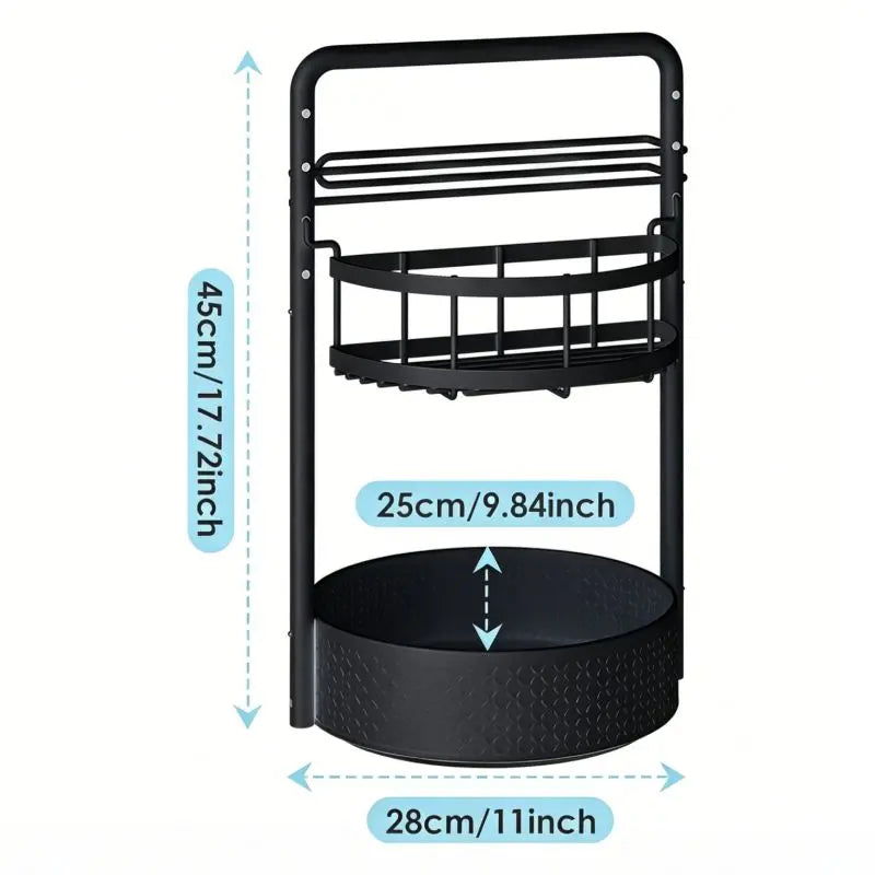 Revolve & Organize: 2-Tier 360° Spice Rack with Heavy-Duty Metal Frame & Convenient Paper Towel Holder - Perfect for Kitchen Countertops & Pantries!