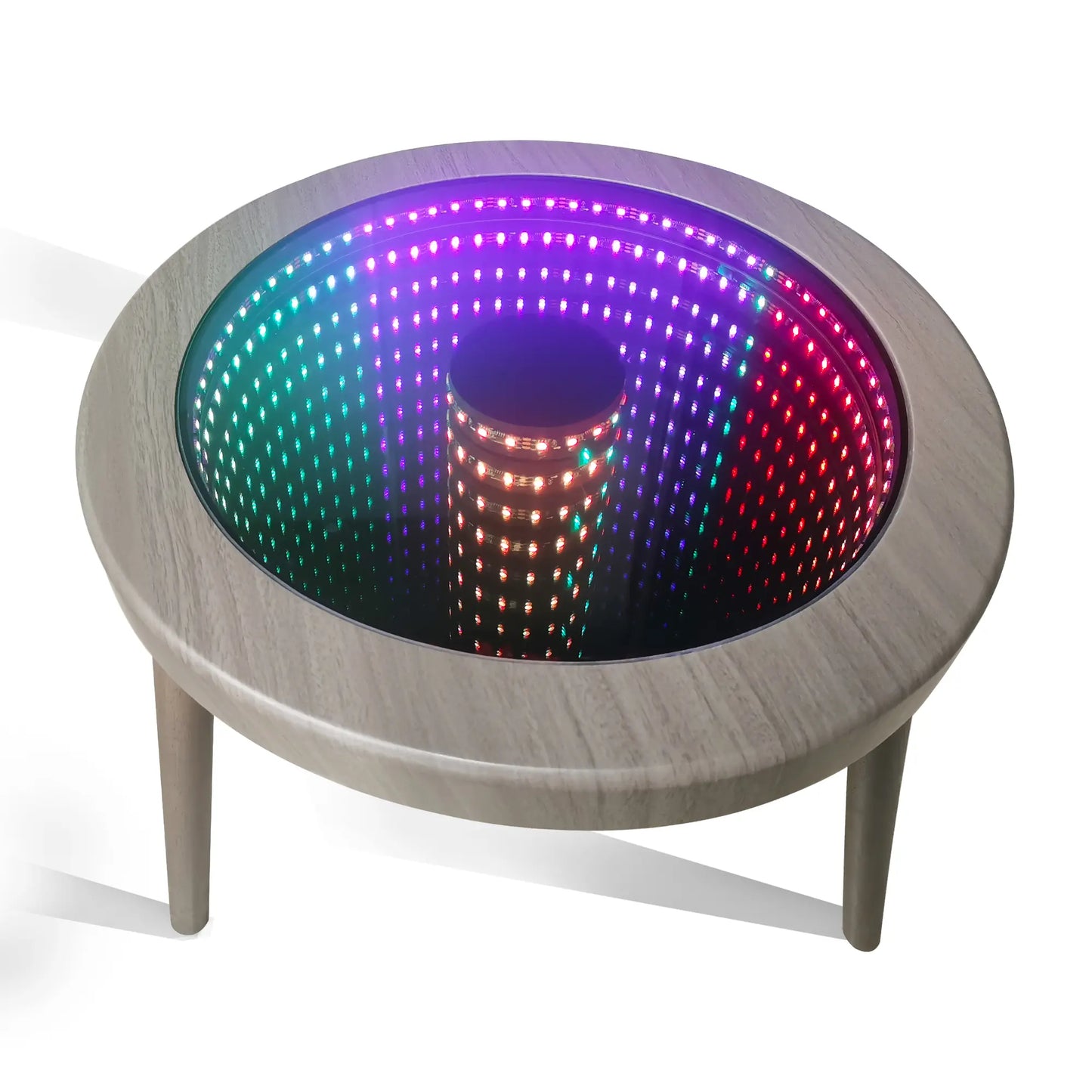 LED Infinity Mirror Coffee Table - 3D Abyss Effect with Remote, Voice & App Control for Living Room & Game Room