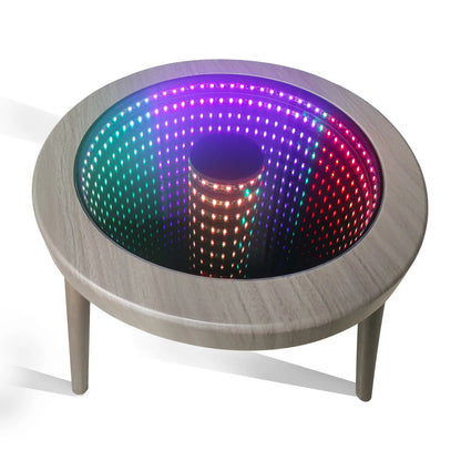 LED Infinity Mirror Coffee Table - 3D Abyss Effect with Remote, Voice & App Control for Living Room & Game Room
