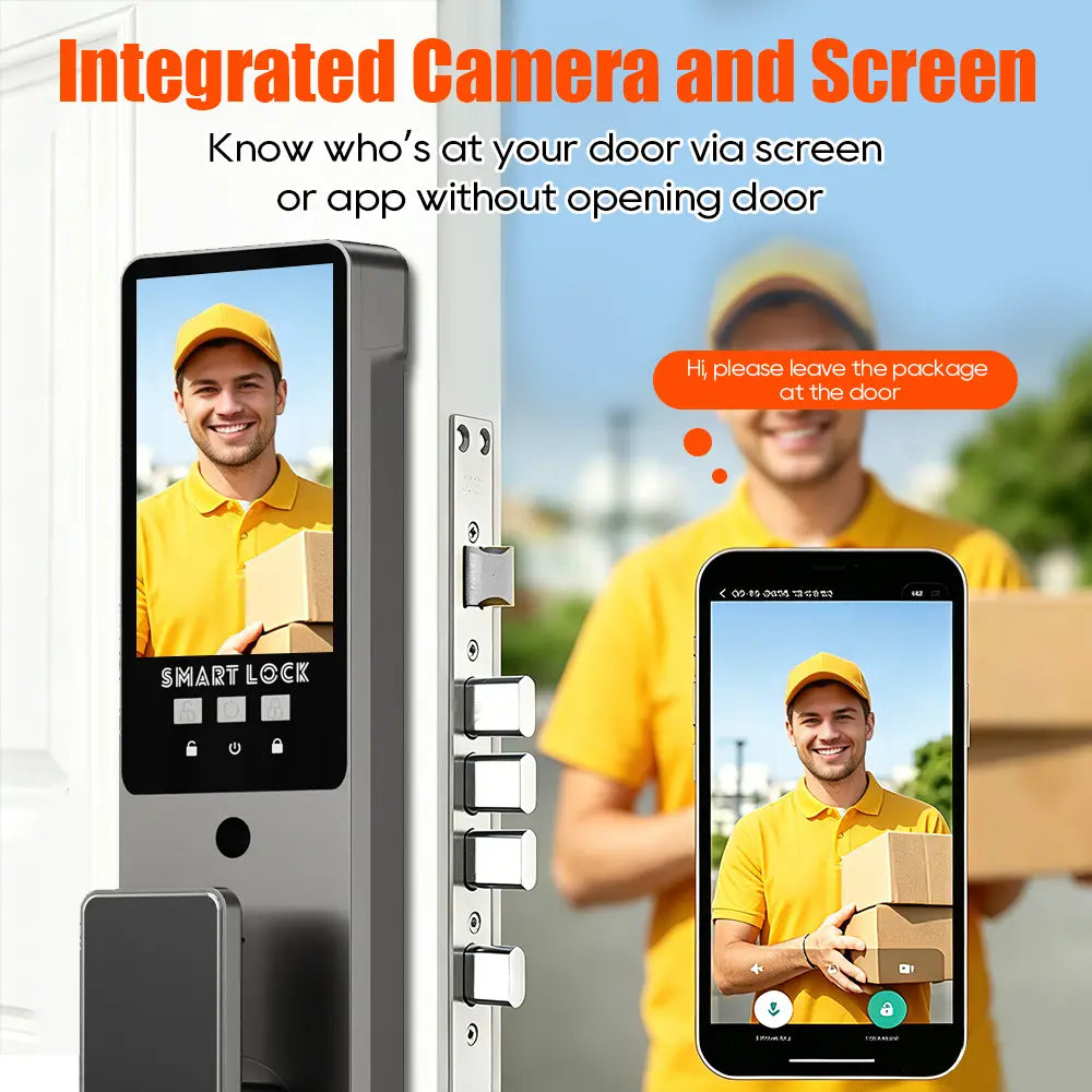 Premium Smart Lock with Palmprint & 3D Face Recognition - Next-Gen Video Intercom & Heavy Duty Mortise Digital Door Lock by Tuya
