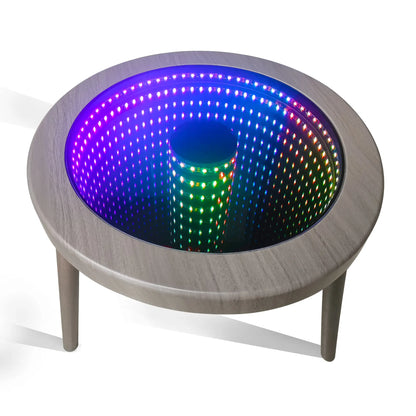 LED Infinity Mirror Coffee Table - 3D Abyss Effect with Remote, Voice & App Control for Living Room & Game Room