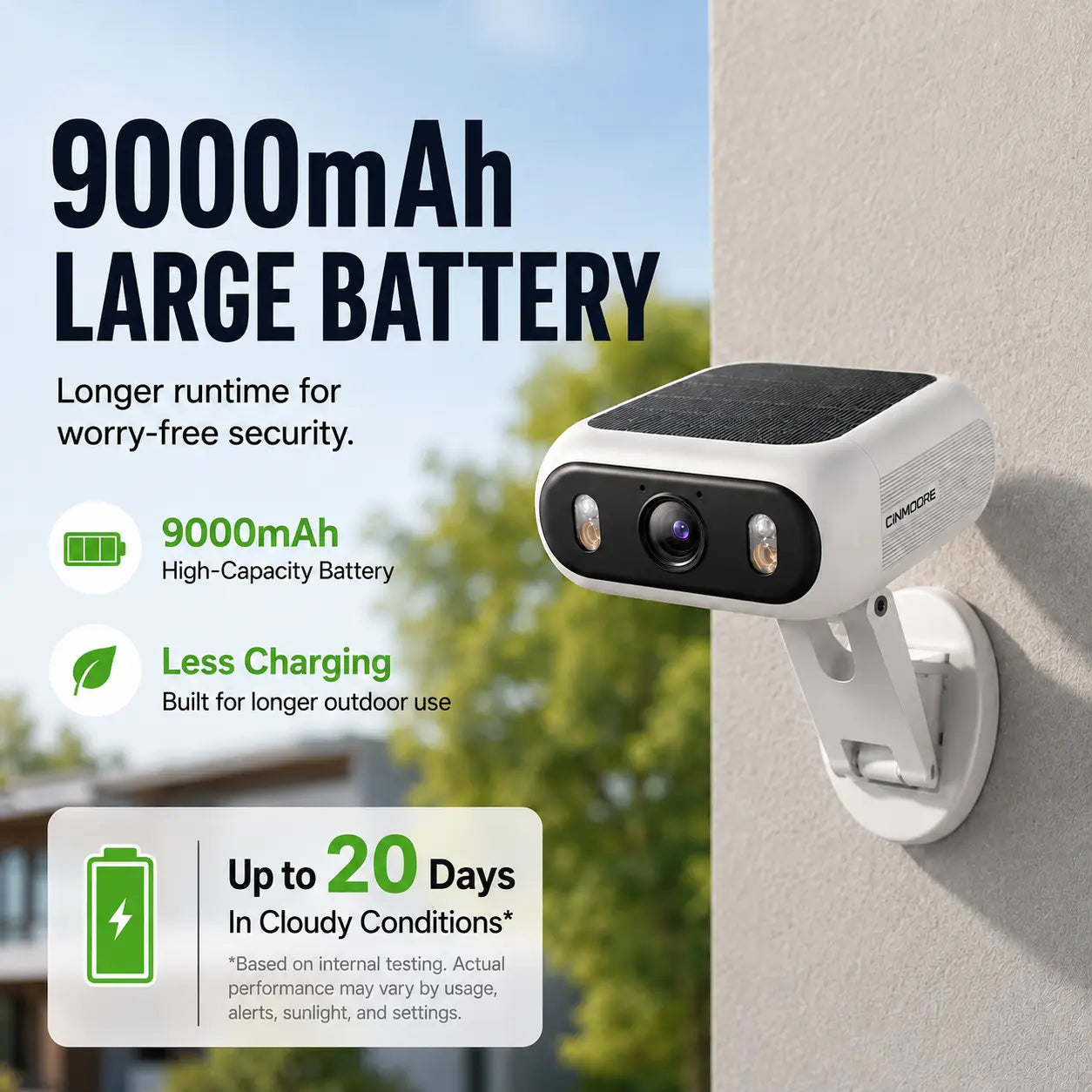 Revolutionary Wireless Solar Security Camera - No Drill, Magnetic Mount, 9000mAh Battery, AI Detection, Color Night Vision, Dual-Band WiFi