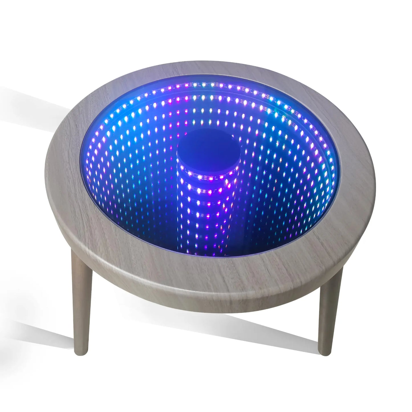 LED Infinity Mirror Coffee Table - 3D Abyss Effect with Remote, Voice & App Control for Living Room & Game Room