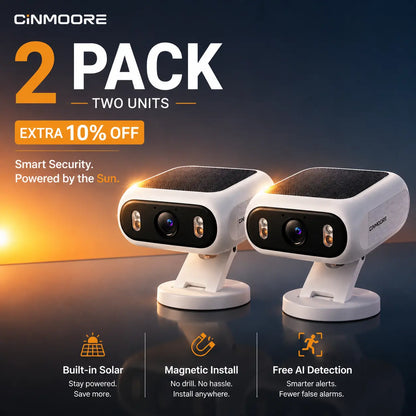 Revolutionary Wireless Solar Security Camera - No Drill, Magnetic Mount, 9000mAh Battery, AI Detection, Color Night Vision, Dual-Band WiFi