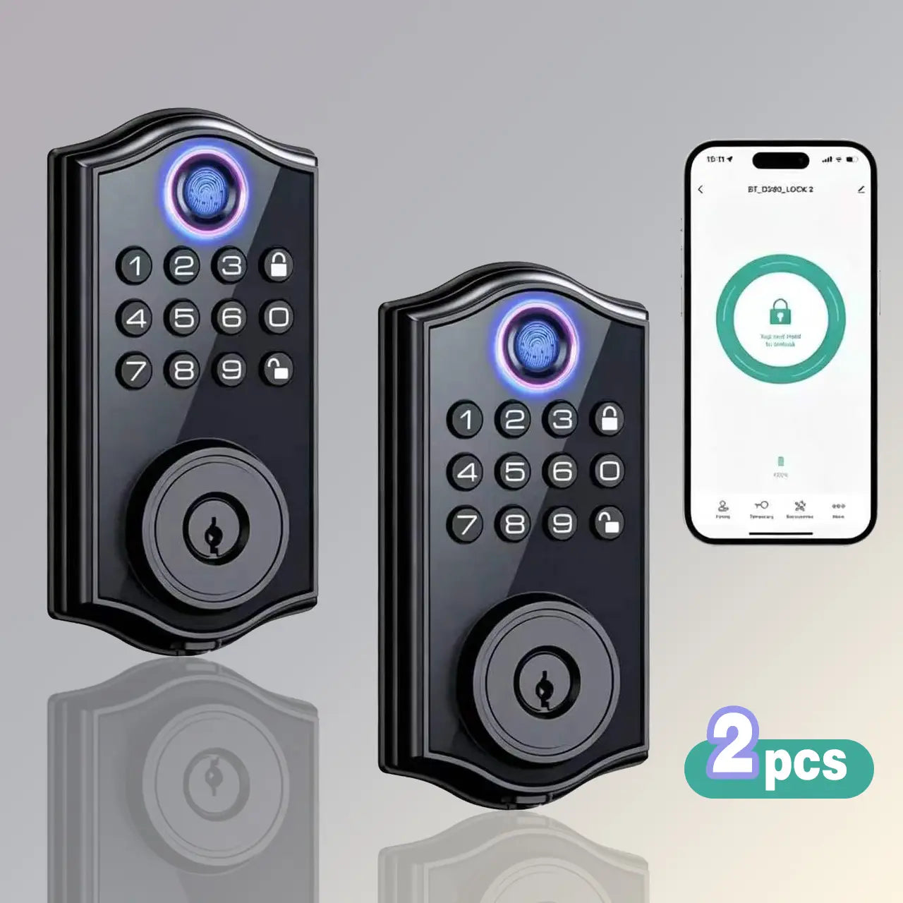 Revolutionary Biometric Fingerprint Smart Deadbolt Lock - 4-in-1 Keyless Entry with Keypad, Bluetooth Control, Anti-Peeping Password & Backup Key!